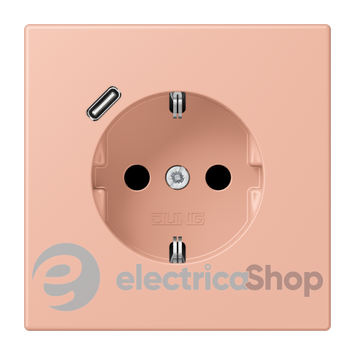 Розетка с з/к и USB тип C JUNG LC1520-18C231 rose clair (32102)