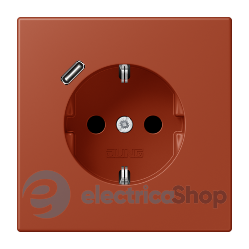 Розетка с з/к и USB тип C JUNG LC1520-18C232 l'ocre rouge (32110)