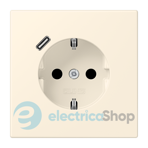 Розетка с з/к и USB тип C JUNG LC1520-18C245 blanc ivoire (4320B)