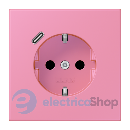 Розетка с з/к и USB тип C JUNG LC1520-18C246 rose vif (4320C)