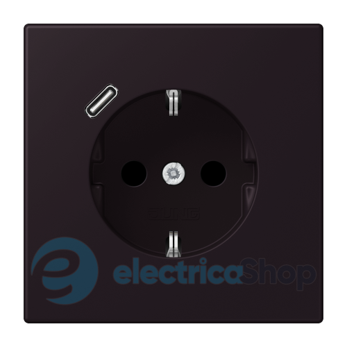 Розетка с з/к и USB тип C JUNG LC1520-18C248 noir d'ivoire (4320E)