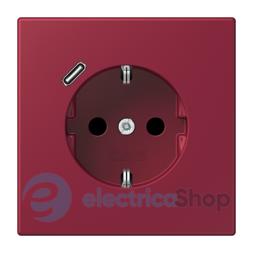 Розетка с з/к и USB тип C JUNG LC1520-18C255 le rubis (4320M)