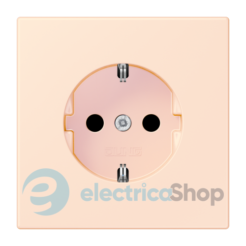 Розетка с з/к 250V/16A со шторками, пруж.зажим JUNG LC1520KI226 orange pâle (32082)