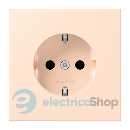 Розетка с з/к 250V/16A со шторками, пруж.зажим JUNG LC1520KI228 rose pâle (32091)