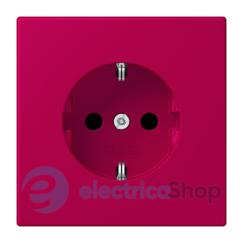 Розетка с з/к 250V/16A со шторками,  пруж.зажим JUNG LC1520KI230 rouge rubia (32101)