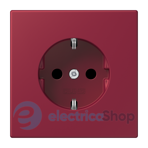 Розетка с з/к 250V/16A со шторками,  пруж.зажим JUNG LC1520KI255 le rubis (4320M)