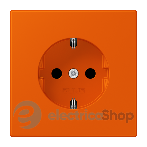 Розетка с з/к 250V/16A со шторками, пруж.зажим JUNG LC1520KI260 orange vif (4320S)