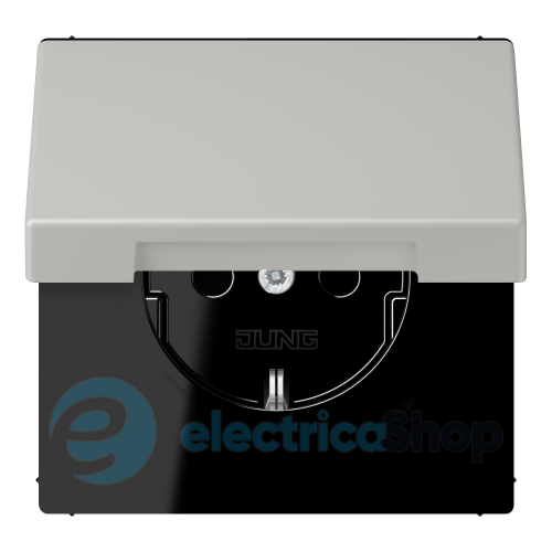 Розетка с з/к 250V/16A с крышкой, пруж.зажим JUNG LC1520BFKL205 gris clair 31 (32013)