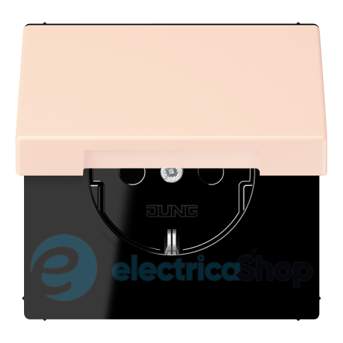 Розетка с з/к 250V/16A с крышкой, пруж.зажим JUNG LC1520BFKL226 orange pâle (32082)