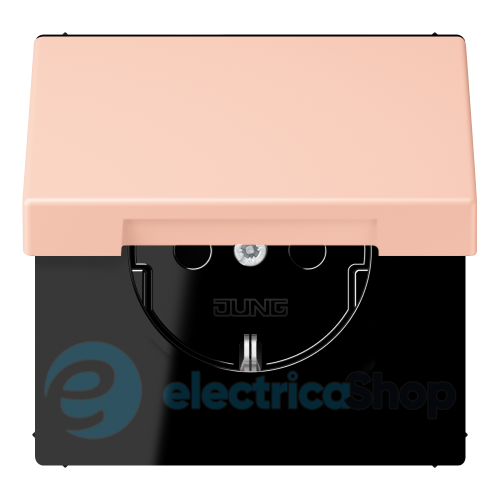 Розетка с з/к 250V/16A с крышкой, пруж.зажим JUNG LC1520BFKL234 l’ocre rouge clair (32112)