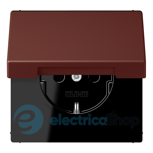 Розетка с з/к 250V/16A с крышкой, пруж.зажим JUNG LC1520BFKL235 terre sienne brûlée 31 (32120)