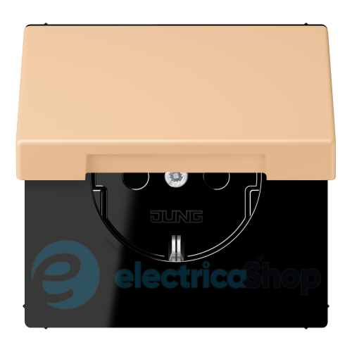 Розетка с з/к 250V/16A с крышкой, пруж.зажим JUNG LC1520BFKL237 terre sienne claire 31 (32122)