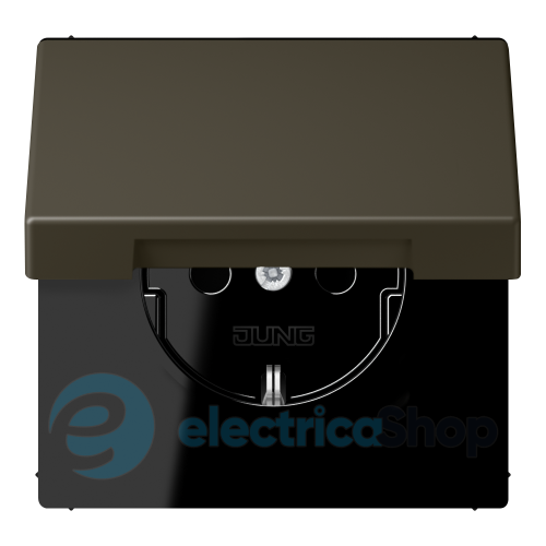 Розетка із з/к 250V/16A з кришкою, пруж.затиск JUNG LC1520BFKL241 ombre naturelle 31 (32140)