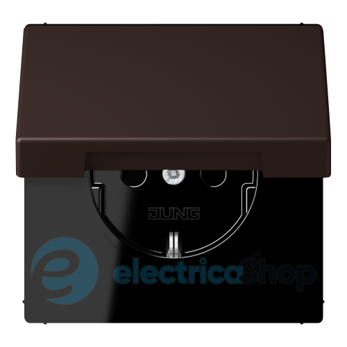 Розетка с з/к 250V/16A с крышкой, пруж.зажим JUNG LC1520BFKL252 terre d‘ombre brûlée 59 (4320J)