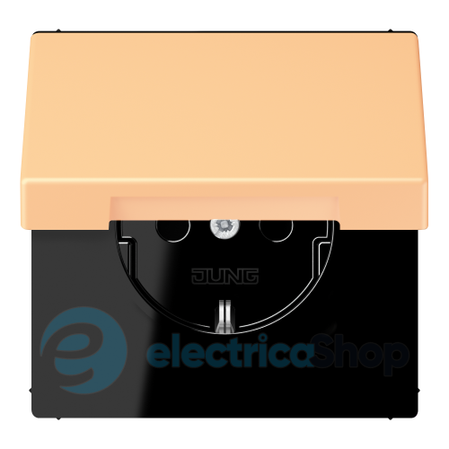 Розетка с з/к 250V/16A с крышкой, пруж.зажим JUNG LC1520BFKL258 terre sienne claire 59 (4320P)