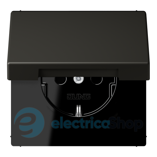 Розетка із з/к 250V/16A з кришкою, пруж.затиск JUNG LC1520BFKL259 ombre naturelle 59 (4320R)