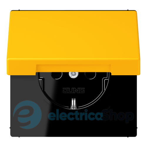 Розетка с з/к 250V/16A с крышкой, пруж.зажим JUNG LC1520BFKL263 le jaune vif (4320W)