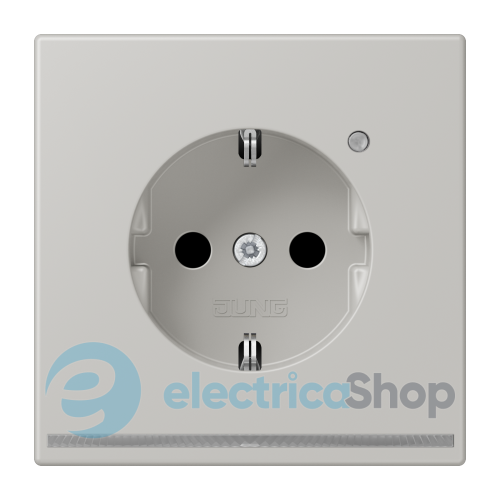 Розетка с з/к с LED подсветкой, пруж.зажим JUNG LC1520-OLNW205 gris clair 31 (32013)