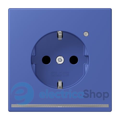 Розетка с з/к с LED подсветкой, пруж.зажим JUNG LC1520-OLNW206 bleu outremer 31 (32020)