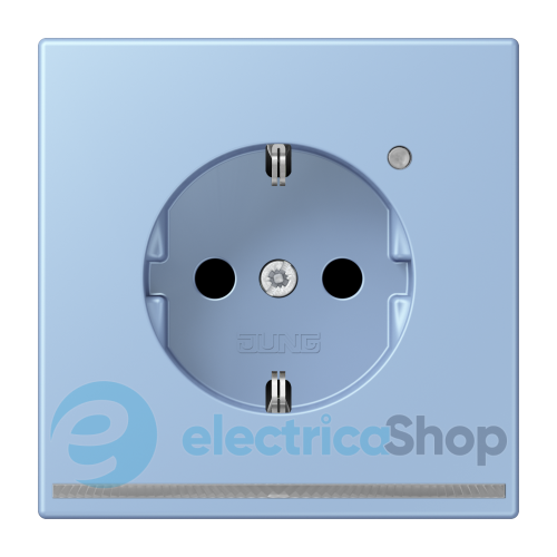 Розетка с з/к с LED подсветкой, пруж.зажим JUNG LC1520-OLNW207 outremer moyen (32021)