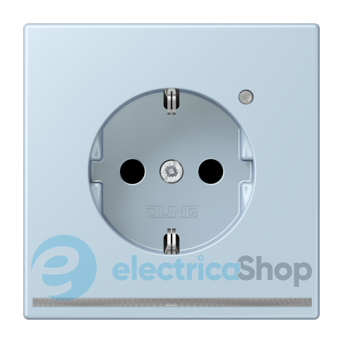 Розетка с з/к с LED подсветкой, пруж.зажим JUNG LC1520-OLNW208 outremer clair (32022)