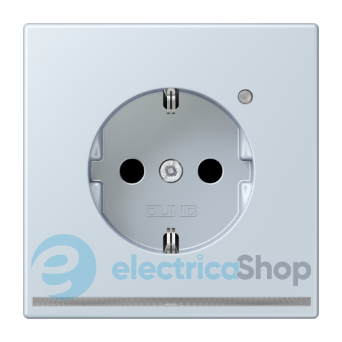 Розетка с з/к с LED подсветкой, пруж.зажим JUNG LC1520-OLNW209 outremer pâle (32023)