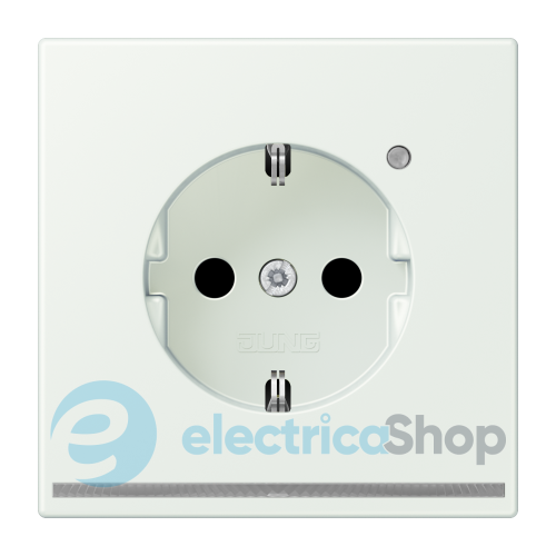 Розетка с з/к с LED подсветкой, пруж.зажим JUNG LC1520-OLNW210 outremer gris (32024)