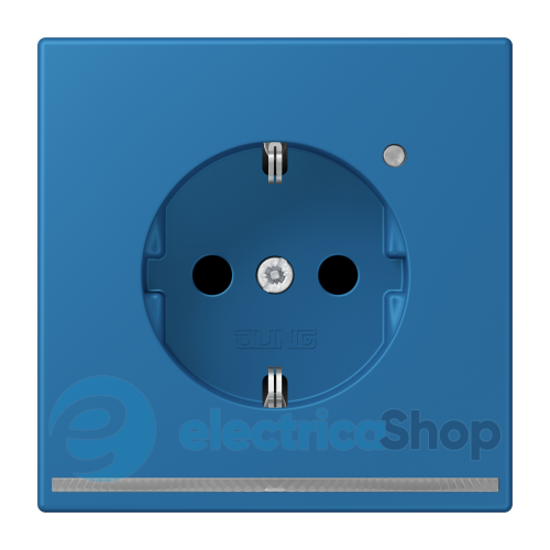 Розетка с з/к с LED подсветкой, пруж.зажим JUNG LC1520-OLNW211 bleu céruléen 31 (32030)