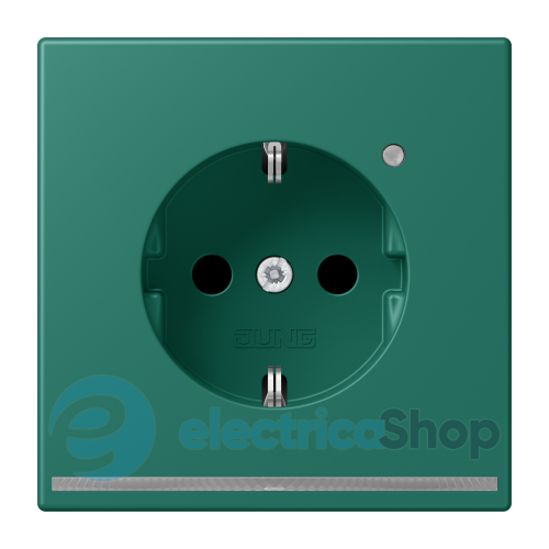 Розетка із з/к з LED підсвіткою, пруж.затиск JUNG LC1520-OLNW216 vert anglais (32040)
