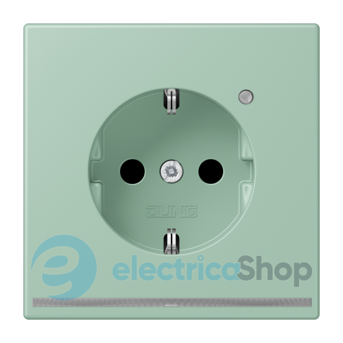 Розетка із з/к з LED підсвіткою, пруж.затиск JUNG LC1520-OLNW217 vert anglais clair (32041)