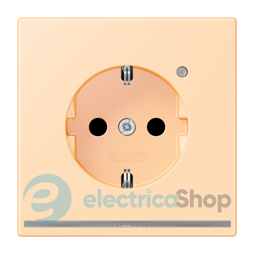 Розетка із з/к з LED підсвіткою, пруж.затиск JUNG LC1520-OLNW223 ocre (32060)
