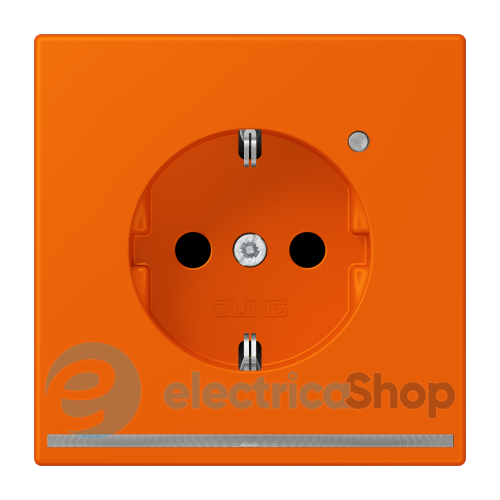 Розетка с з/к с LED подсветкой, пруж.зажим JUNG LC1520-OLNW224 orange (32080)