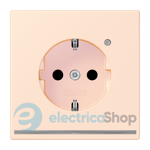 Розетка с з/к с LED подсветкой, пруж.зажим JUNG LC1520-OLNW226 orange pâle (32082)