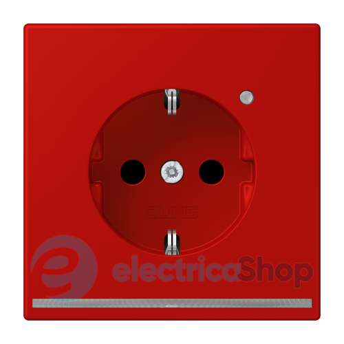 Розетка с з/к с LED подсветкой, пруж.зажим JUNG LC1520-OLNW227 rouge vermillon 31 (32090)