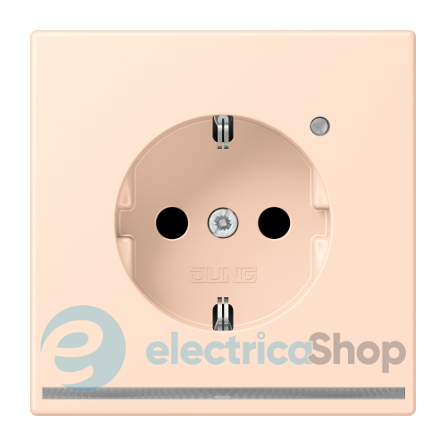 Розетка с з/к с LED подсветкой, пруж.зажим JUNG LC1520-OLNW228 rose pâle (32091)