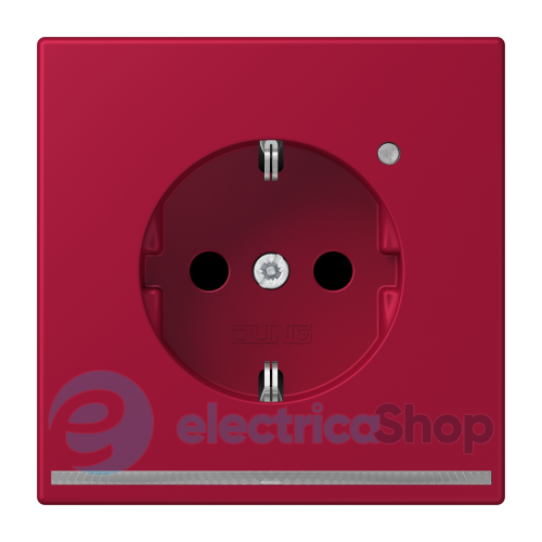 Розетка с з/к с LED подсветкой, пруж.зажим JUNG LC1520-OLNW229 rouge carmin (32100)
