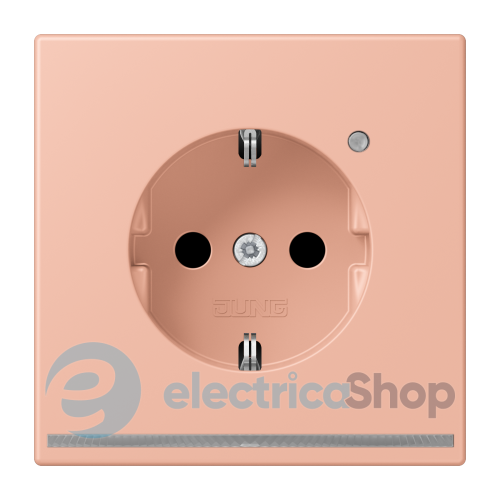Розетка із з/к з LED підсвіткою, пруж.затиск JUNG LC1520-OLNW231 rose clair (32102)