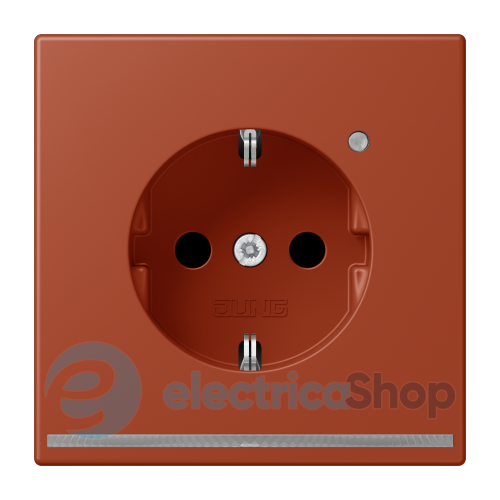 Розетка с з/к с LED подсветкой, пруж.зажим JUNG LC1520-OLNW232 l'ocre rouge (32110)