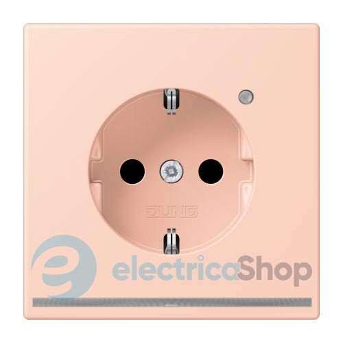 Розетка с з/к с LED подсветкой, пруж.зажим JUNG LC1520-OLNW234 l’ocre rouge clair (32112)