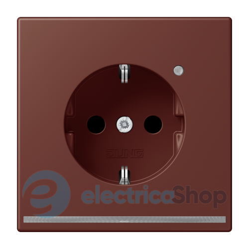 Розетка с з/к с LED подсветкой, пруж.зажим JUNG LC1520-OLNW235 terre sienne brûlée 31 (32120)
