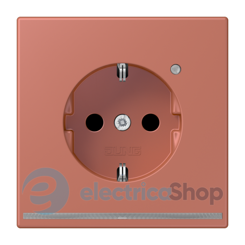 Розетка із з/к з LED підсвіткою, пруж.затиск JUNG LC1520-OLNW236 terre sienne brique (32121)