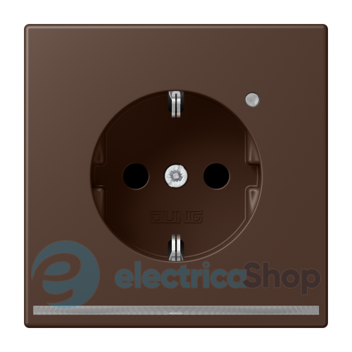 Розетка с з/к с LED подсветкой, пруж.зажим JUNG LC1520-OLNW239 terre d’ombre brûlée 31 (32130)