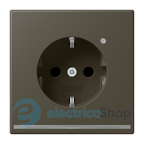 Розетка с з/к с LED подсветкой, пруж.зажим JUNG LC1520-OLNW241 ombre naturelle 31 (32140)