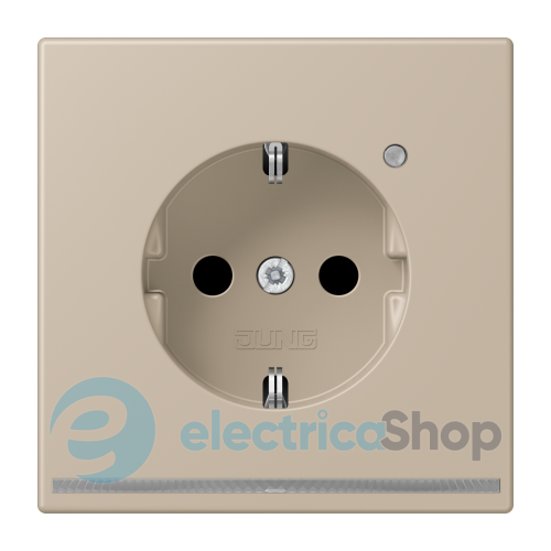 Розетка с з/к с LED подсветкой, пруж.зажим JUNG LC1520-OLNW243 ombre naturelle claire (32142)