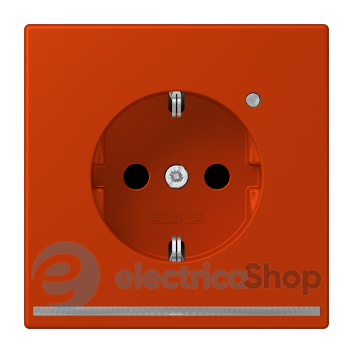 Розетка с з/к с LED подсветкой, пруж.зажим JUNG LC1520-OLNW244 rouge vermillon 59 (4320A)