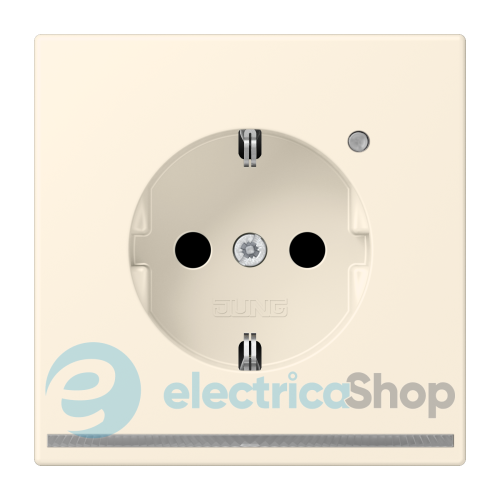 Розетка с з/к с LED подсветкой, пруж.зажим JUNG LC1520-OLNW245 blanc ivoire (4320B)