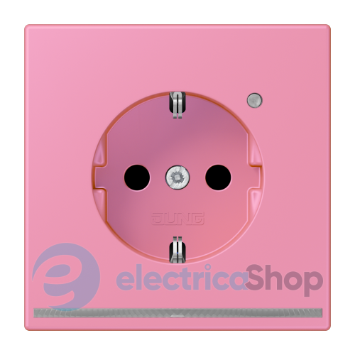 Розетка с з/к с LED подсветкой, пруж.зажим JUNG LC1520-OLNW246 rose vif (4320C)