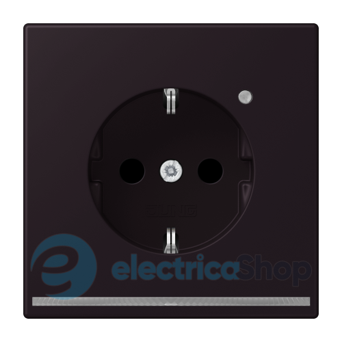 Розетка с з/к с LED подсветкой, пруж.зажим JUNG LC1520-OLNW248 noir d'ivoire (4320E)