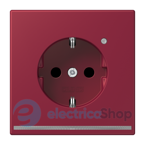 Розетка с з/к с LED подсветкой, пруж.зажим JUNG LC1520-OLNW255 le rubis (4320M)