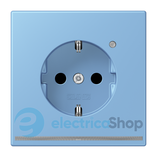 Розетка с з/к с LED подсветкой, пруж.зажим JUNG LC1520-OLNW256 bleu céruléen 59 (4320N)